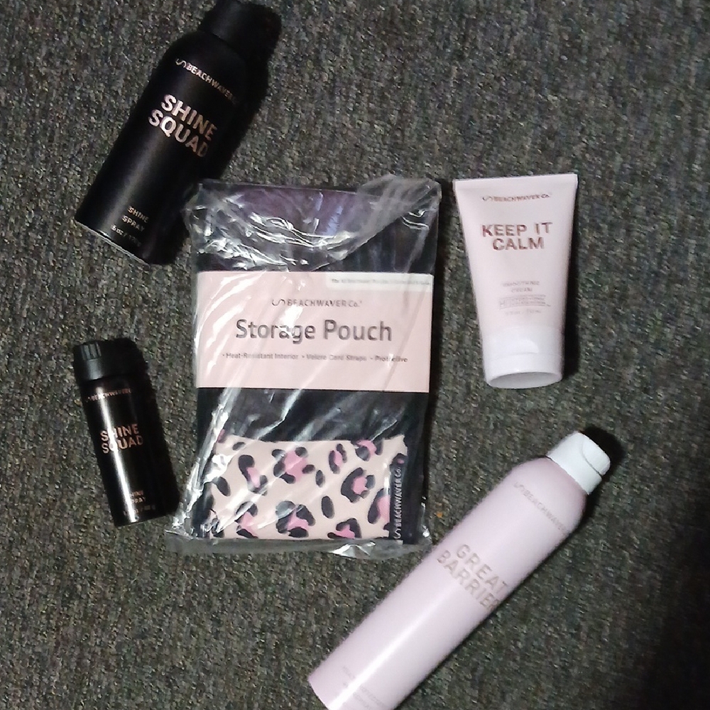 Leopard Print Storage Pouch with Hair Products